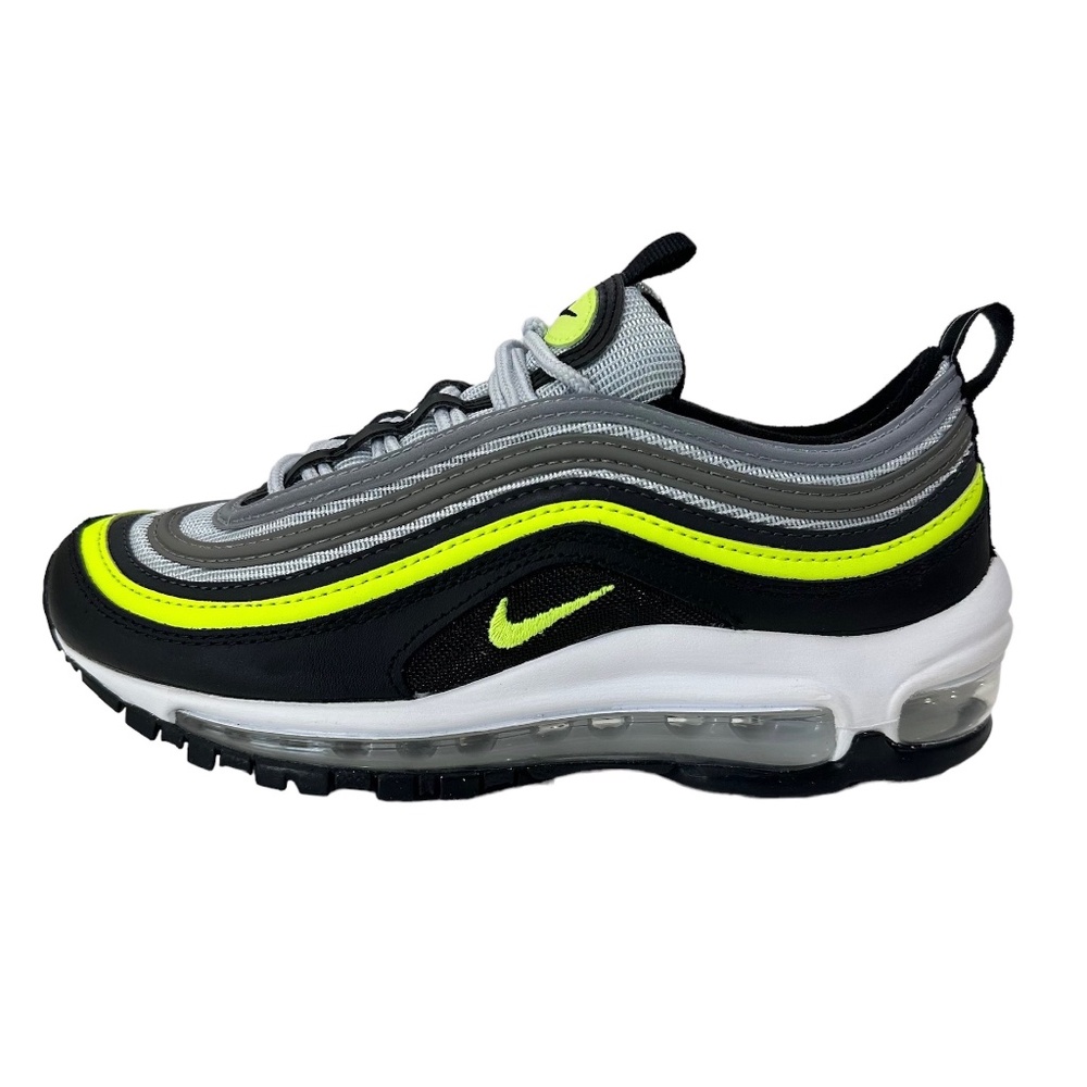 Nike Air Max 97 Platinum Black Volt Green Size 4Y Big Kids 921522-030 Retro